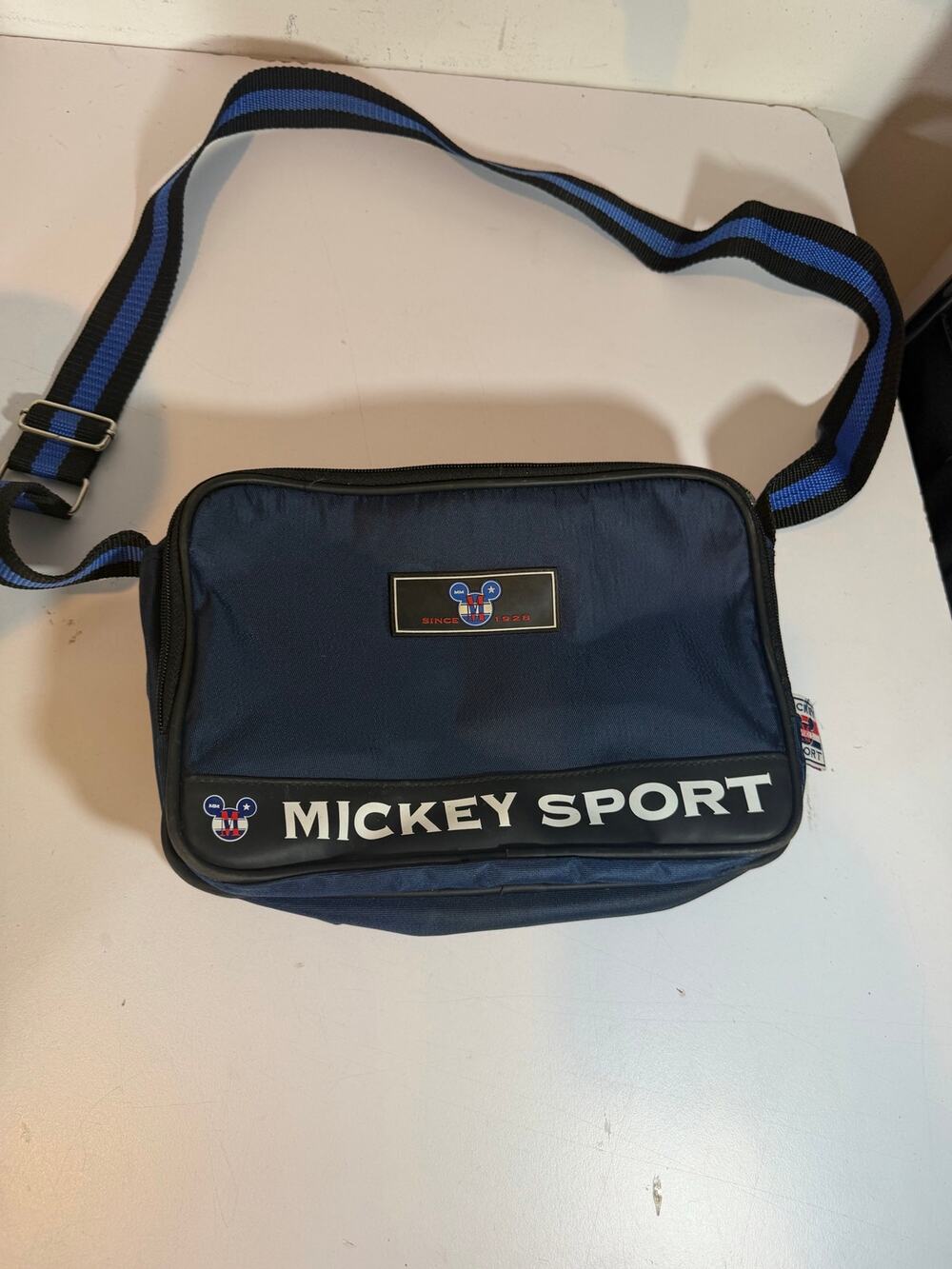 Vintage Disney Mickey Sport Navy Blue Disneyland Crossbody Shoulder Bag Satchel